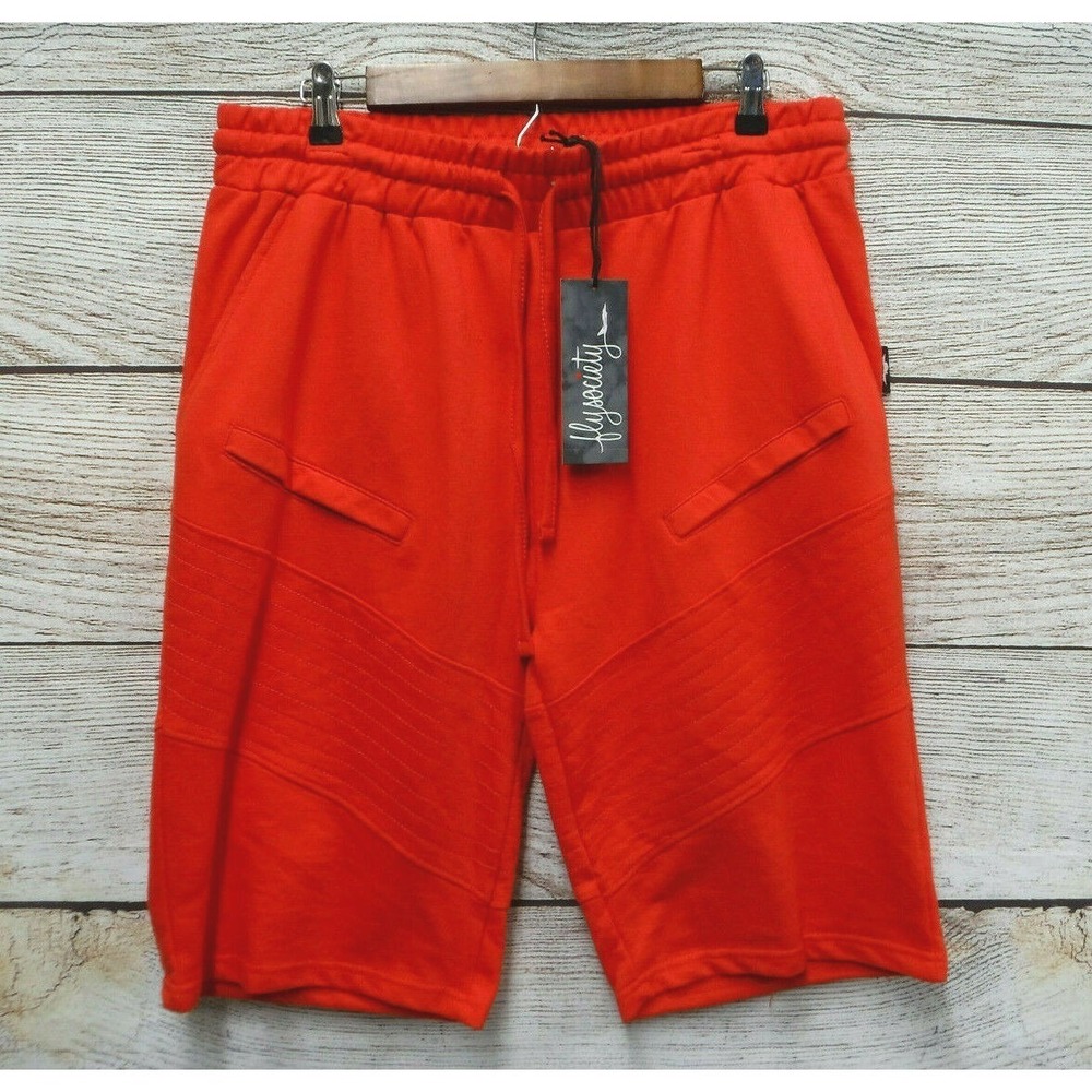 Fly Society Shorts Mens Size Large (32-41" Waist) Moto Skinny Knit Shorts New
